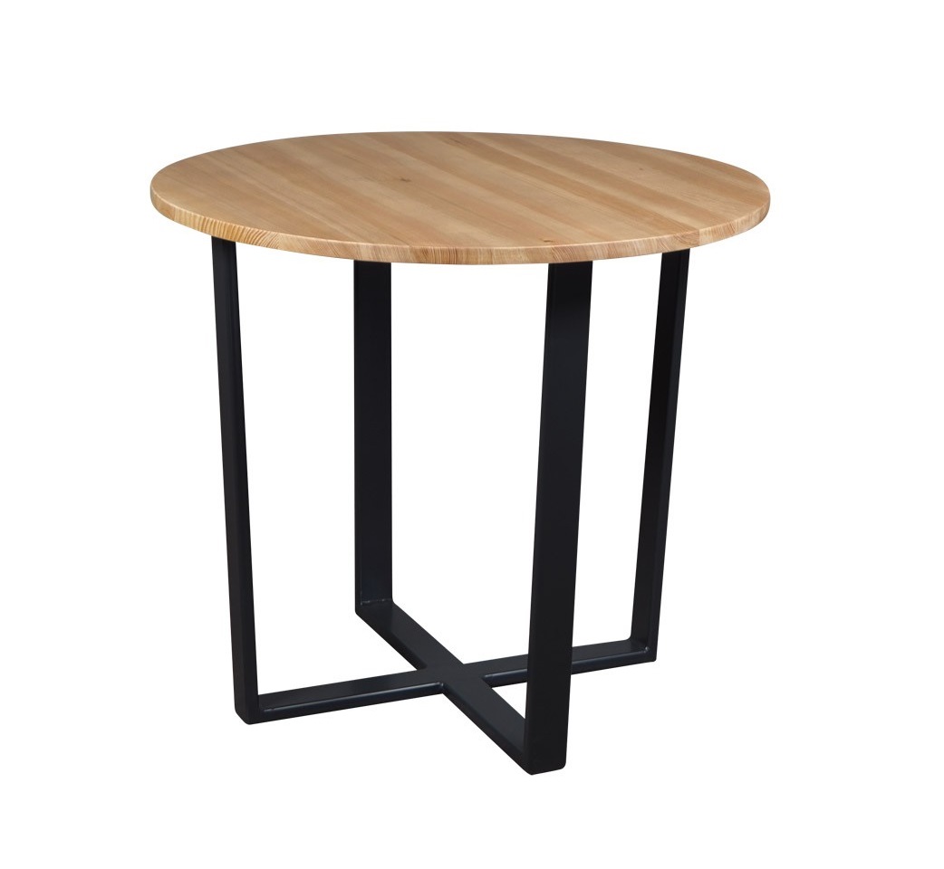 DOK Okrúhly stôl z masívu Loft II (90 cm) Povrchová úprava:: D10 - Čierna