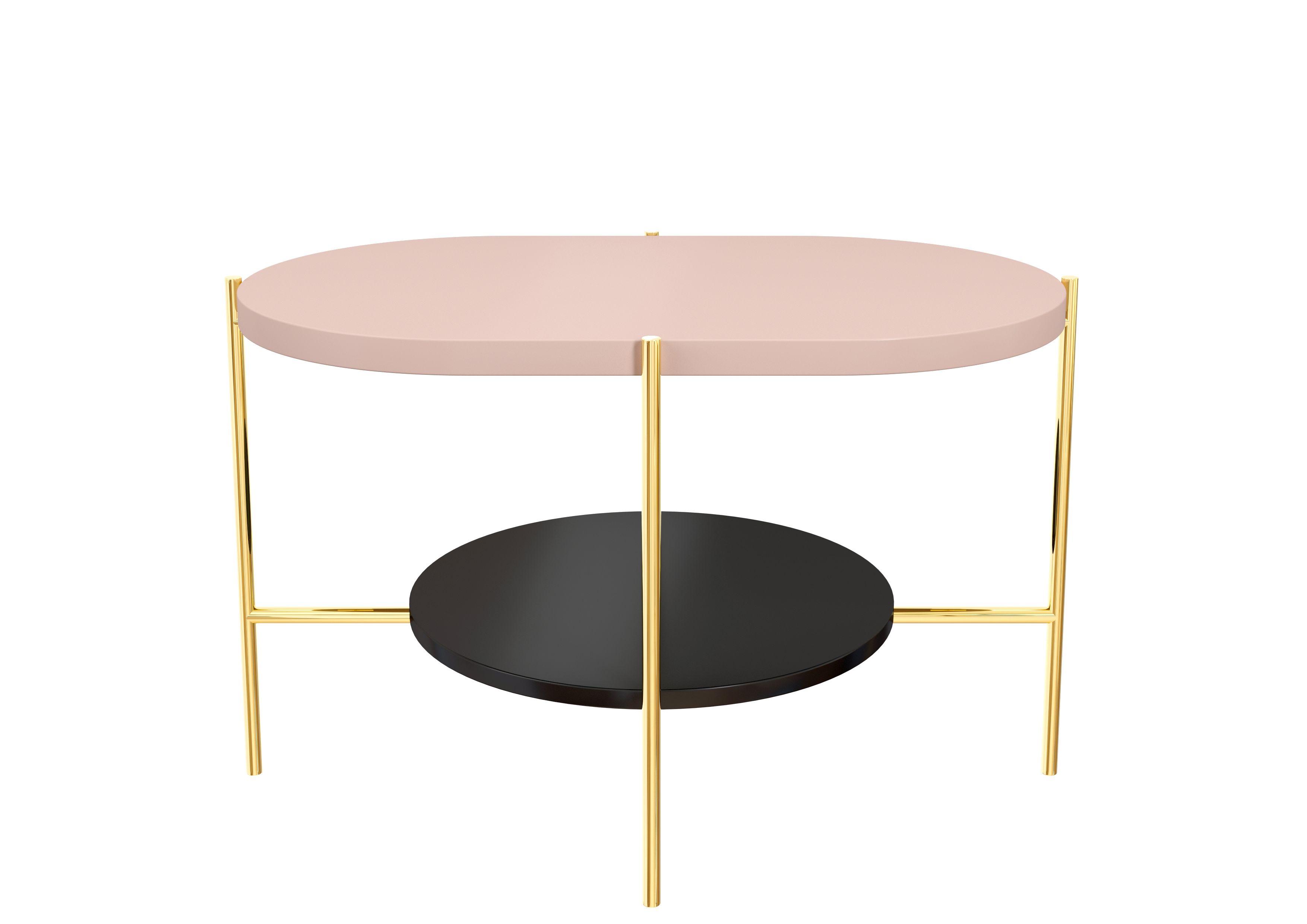 CHROB Dizajnový konferenčný stolík Arena - ružová/zlatá