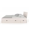Posteľ z masívu Sandemo buk s úložným priestorom - biela