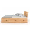 Posteľ z masívu Sandemo buk s úložným priestorom - palisander