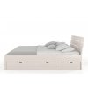 Posteľ z masívu Sandemo borovica s úložným priestorom - biela