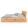 Drevená posteľ s úložným priestorom Hessler buk - palisander