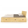 Drevená posteľ Sparta z borovice s úložným priestorom - prírodná