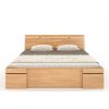 Drevená posteľ Sparta buk s úložným priestorom - prírodná