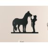 Drevená nálepka do detskej izby Jazdkyňa s koňom
