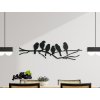 AKCIA - Drevená dekorácia Lastovičky na konári (26,5 x 89 cm) Čierna