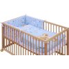 Detská postieľka s kompletnou výbavou Grisi - modrá, 120 x 60 cm