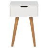 Nočný stolík Mitra - biela / dub