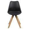 2x Jedálenská stolička Dima - čierna ekokoža / prírodná