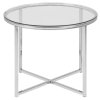 Okrúhly príručný stolík Cross - číra / chróm