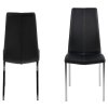 4x Jedálenská stolička Asama - čierna ekokoža / chróm