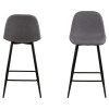 2x Barová stolička Wilma - tmavosivá / čierna