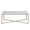 Konferenčný stolík Alisma - biely mramor / zlatá