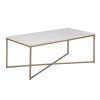 Konferenčný stolík Alisma - biely mramor / zlatá