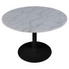 Okrúhly jedálenský stôl Tarifa - biela / čierna