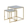 Set príručných stolíkov Alisma (2 ks) - biely mramor / zlatá