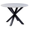 Okrúhly jedálenský stôl Heaven 110 - biely mramor / čierna