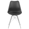 4x Jedálenská stolička Eris - čierna ekokoža / chróm