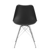 4x Jedálenská stolička Eris - čierna ekokoža / chróm
