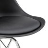 4x Jedálenská stolička Eris - čierna ekokoža / chróm
