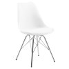 4x Jedálenská stolička Eris - biela ekokoža / chróm