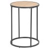 Okrúhly príručný stolík Seaford - dub divoký / čierna