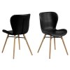 2x Jedálenská stolička Batilda A1 - čierna ekokoža / prírodná