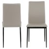 4x Jedálenská stolička Demina - taupe ekokoža / čierna