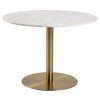 Okrúhly jedálenský stôl Corby - biela / zlatá