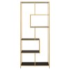 Vysoký regál Seaford - čierna / zlatá