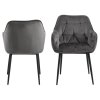 2x Jedálenské kreslo Brooke - tmavosivá / čierna