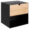 Nočný stolík Joliet - čierna / prírodná