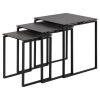 Set príručných stolíkov Katrine (3 ks) - čierna