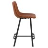 2x Barová stolička Oregon - hnedá ekokoža (retro) / čierna