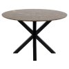 Okrúhly jedálenský stôl Heaven - hnedý mramor / čierna