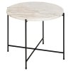 Okrúhly príručný stolík Avila 52 - biely mramor / čierna