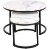 Konferenčný stolík Spiro (2 ks) - biely mramor / čierna