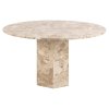 Okrúhly jedálenský stôl Naxos - svetlohnedý mramor