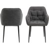 2x Jedálenské kreslo Brooke - antracit (Monza) / čierna