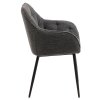 2x Jedálenské kreslo Brooke - antracit (Monza) / čierna