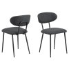 2x Jedálenská stolička Denise - tmavosivá / čierna