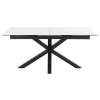 Rozkladací jedálenský stôl Heaven 168/210 - biely mramor / čierna