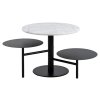 Konerenčný stolík Lahti - biely mramor / čierna