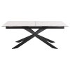 Rozkladací jedálenský stôl Irwine 200/240 - biely mramor / čierna