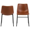 2x Jedálenská stolička Oregon - hnedá ekokoža / čierna