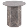 Okrúhly príručný stolík Naxos - hnedý mramor