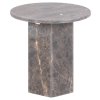 Okrúhly príručný stolík Naxos - hnedý mramor