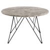Okrúhly konferenčný stolík Prunus - hnedý mramor / čierna