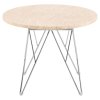 Okrúhly príručný stolík Prunus - béžová / chróm