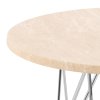 Okrúhly príručný stolík Prunus - béžová / chróm